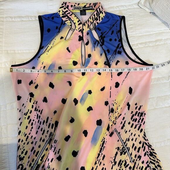 Jamie Sadock Golf Dress XL Sleeveless Pink Blue Abstract Colorful Luna Bright - Picture 11 of 12